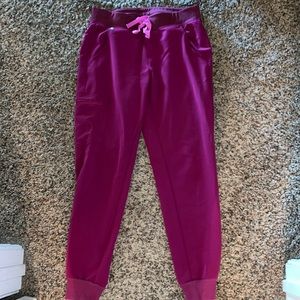 Size Small FIGS Joggers in Magenta color!